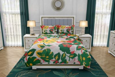 Zydante Swisstech® - Overtrek - TCC - Multicolor Flowers  - 200x200/220 + 2*60x70 cm
