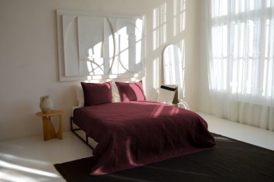 Zydante Home® Bedsprei Incl. 2 Hoezen -Bordeaux Rood Flowers - 220x240 cm + 2 * 60x70 cm