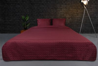 Zydante Home® Bedsprei Incl. 2 Hoezen -Bordeaux Rood Circles - 220x240 cm + 2 * 60x70 cm