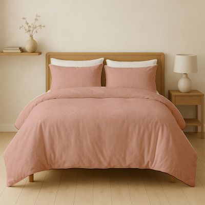 Dekbedovertrek Velvet Coral - Oud Roze - met 1 Kussenslop