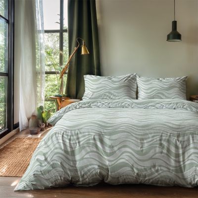 Dekbedovertrek Printed - Green Waves - met 1 Kussenslopen