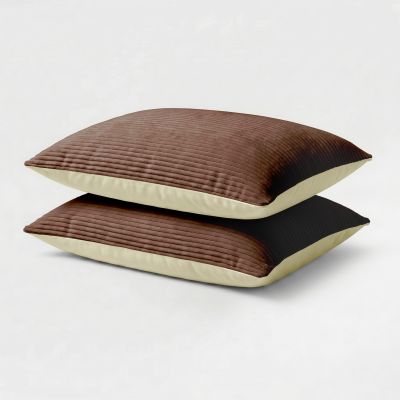Kussenslopen Corduroy - Chocolate Bruin/ Crème