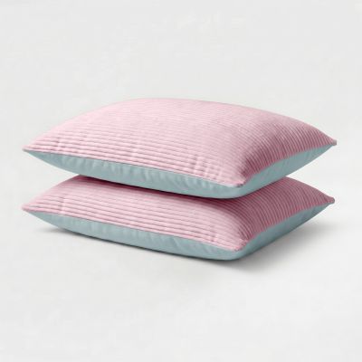 Kussenslopen Corduroy - Oud Roze/ Licht Grijs