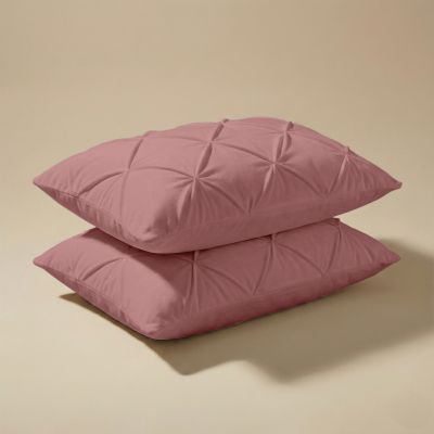 Kussenslopen Diamant pintuck - Oud Roze (2 Stucks)